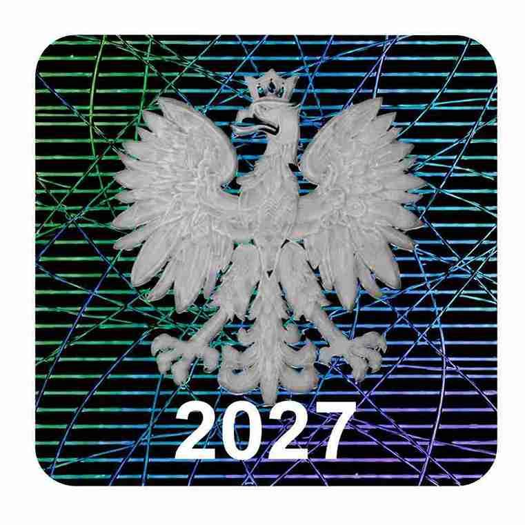 Hologram szkolny 2027 – kolekcjonerska naklejka na legitymację szkolną