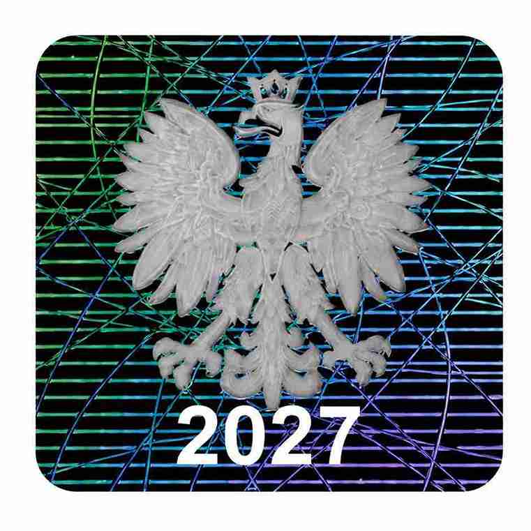 Hologram szkolny 2027 – kolekcjonerska naklejka na legitymację szkolną
